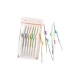 Işıltı Balon Dükkanı 6’lı Kıvrımlı Makaron Renkli Pasta Mumu – 12 cm | Doğum Günü & Parti Mumu