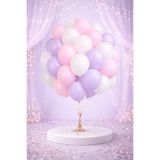Işıltı Balon Dükkanı Premium Lila Pembe Beyaz Balon Seti – Doğum Günü & Açılış Konsepti 15 Parça