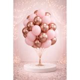 Işıltı Balon Dükkanı Premium RoseGold Pembe Balon Seti – Doğum Günü & Açılış Konsepti 15 Parça
