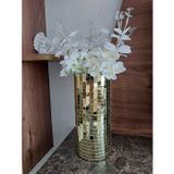 Işıltı Home Design AYNALI CAM VAZO UZUN AÇIK GOLD