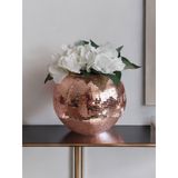 IŞILTI HOME DESIGN Aynalı Cam Vazo Yuvarlak Büyük Boy Rose Gold Renk 25 cm Yükseklik 28 cm Genişlik