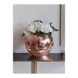 ışıltı home desıgn Aynalı Cam Vazo Yuvarlak Büyük Boy Rose Gold