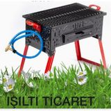 IŞILTI TİCARET Cemre C07 Tüplü,lavtaşlı,kömürlü Ayaklı Emaye Mangal28x50cm Ebatında