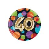 Işıltılı Balonlar 40 Yaş Küçük Tabak 8 Adet Çok Renkli