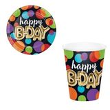 Işıltılı Balonlar Happy Birthday Tabak Bardak Seti | Doğum Günü Temalı, Tabak ve Bardak, Parti Seti, Balon Desenli