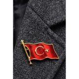 Işıltılı Türk Bayrağı Yaka İğnesi