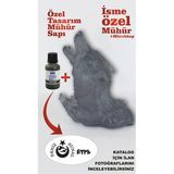 İsim Mührü, İsim Ünvan Kaşesi, Özel Uluyan Kurt Başı Tasarımlı