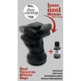 İsim Mührü Ve Mürekkep, İsim Ünvan Kaşesi, Özel Kurt Başı Tasarımlı