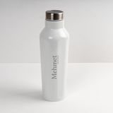 Isim Tarih Tasarımlı Paslanmaz Çelik Termos Beyaz - 500 ml