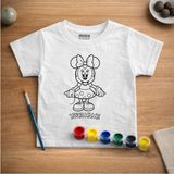 Isim Yazılabilen Minnie Çocuk Tişört Boyama Seti – Full Set Fırçalı, Tasarım Oyunu, 3+ Yaş - Beyaz - 9 - 10 Yaş