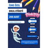Isim Yazılabilir Astronot Temalı Okul Etiketi – Kalem & Defter Için 200 Adet