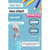 Isim Yazılabilir Elsa Temalı Kişiye Özel Okul Etiketi – Kalem & Defter Için 200 Adet