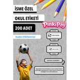 Isim Yazılabilir Futbol Temalı Kişiye Özel Okul Etiketi – Kalem & Defter Için 200 Adet