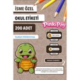 Isim Yazılabilir Sevimli Hayvanlar Temalı Okul Etiketi – Kalem & Defter Için 200 Adet (Figür 1)