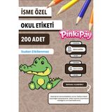 Isim Yazılabilir Sevimli Hayvanlar Temalı Okul Etiketi – Kalem & Defter Için 200 Adet (Figür 4)