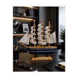 İsime Kişiye Özel Dekoratif Premium Ahşap El Yapımı Yelkenli Gemi Maketi 24 x 24CM Biblo Hediye 529D