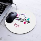 Isimli Animatör Temalı Yuvarlak Mousepad - Beyaz