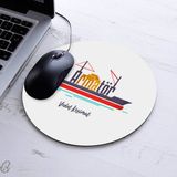 Isimli Armatör Temalı Yuvarlak Mousepad - Beyaz