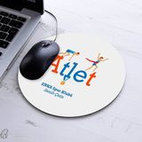 Isimli Atlet Temalı Yuvarlak Mousepad - Beyaz