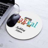 Isimli Bakkal Temalı Yuvarlak Mousepad - Beyaz