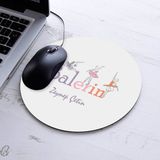 Isimli Balerin Temalı Yuvarlak Mousepad - Beyaz