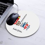 Isimli Balıkçı Temalı Yuvarlak Mousepad - Beyaz
