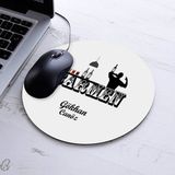 Isimli Barmen Temalı Yuvarlak Mousepad - Beyaz
