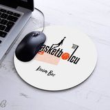 Isimli Basketbolcu Temalı Yuvarlak Mousepad - Beyaz