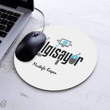 Isimli Bilgisayar Mühendisi Temalı Yuvarlak Mousepad - Beyaz