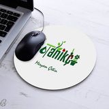 Isimli Botanikçi Temalı Yuvarlak Mousepad - Beyaz