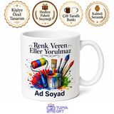 İsimli Boya Rulosu Desenli Boyacı Kupası Kişiye Özel Baskılı Hediye Bardak