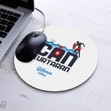 Isimli Can Kurtaran Temalı Yuvarlak Mousepad - Beyaz