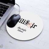 Isimli Çilingir Temalı Yuvarlak Mousepad - Beyaz
