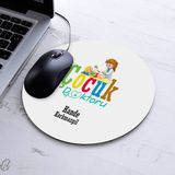 Isimli Çocuk Doktorlarına Özel Yuvarlak Mousepad - Beyaz