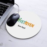 Isimli Diyetisyen Temalı Yuvarlak Mousepad - Beyaz