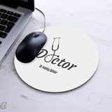 Isimli Doktor Temalı Yuvarlak Mousepad - Beyaz