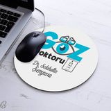 Isimli Göz Doktoru Temalı Yuvarlak Mousepad - Beyaz