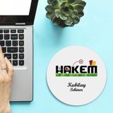 Isimli Hakemlere Özel Yuvarlak Mousepad - Beyaz