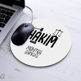 Isimli Hakimlere Özel Yuvarlak Mousepad - Beyaz