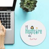 Isimli Hemşirelere Özel Yuvarlak Mousepad - Beyaz