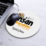 Isimli Insan Kaynakları Uzmanına Özel Yuvarlak Mousepad - Beyaz