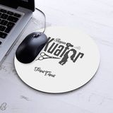 Isimli Kuaför Temalı Yuvarlak Mousepad - Beyaz