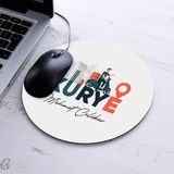 Isimli Kuryelere Özel Yuvarlak Mousepad - Beyaz