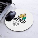 Isimli Maliyeci Temalı Yuvarlak Mousepad - Beyaz
