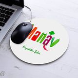 Isimli Manav Temalı Yuvarlak Mousepad - Beyaz