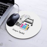 Isimli Matbaacı Temalı Yuvarlak Mousepad - Beyaz