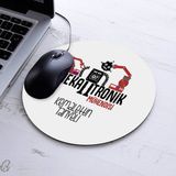 Isimli Mekatronik Mühendisi Temalı Yuvarlak Mousepad - Beyaz