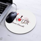 Isimli Noterlere Özel Yuvarlak Mousepad - Beyaz