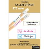 İsimli Okul Kalem Etiketi Kalem Sticker Seti 270 Adet Kesilmemiş