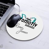 Isimli Otomotiv Mühendisi Temalı Yuvarlak Mousepad - Beyaz